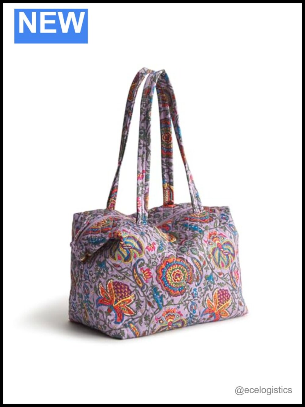 Quilted Cotton Shoulder Bag with Removable Strap